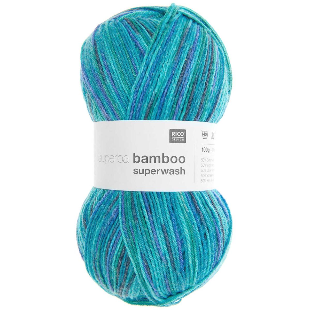 Sockenwolle Rico Design Superba Bamboo superwash 100g 420m aqua