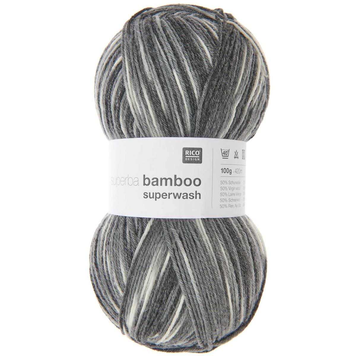 Sockenwolle Rico Design Superba Bamboo superwash 100g 420m stones