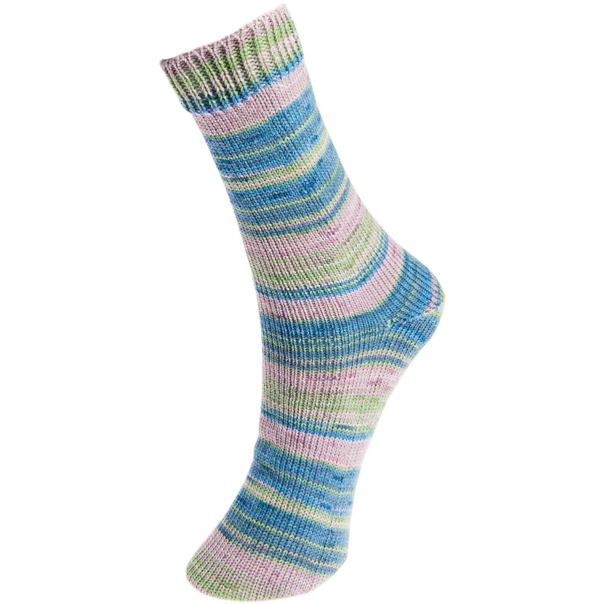 Sockenwolle Rico Design Superba Bamboo superwash 100g 420m Senf-Blau-Mix