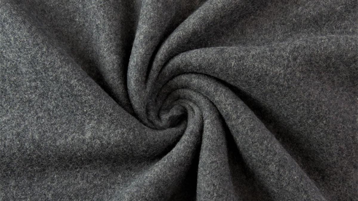 Baumwollfleece - anthrazit meliert