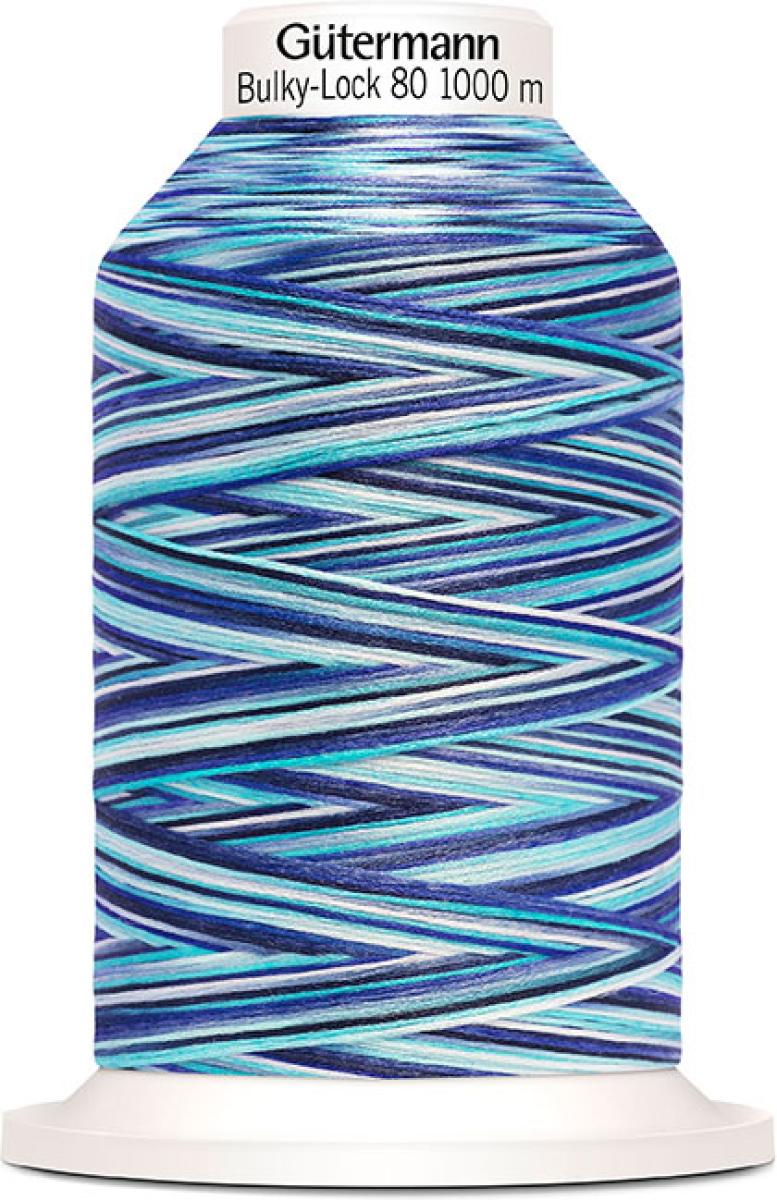 Gütermann Bulky-Lock 80 Bauschgarn multicolor 1000m - blau