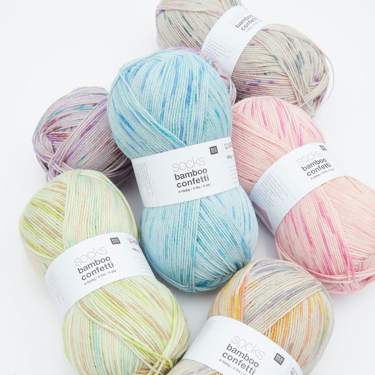 Sockenwolle Rico Design Superba Bamboo superwash 100g 420m confetti romantic