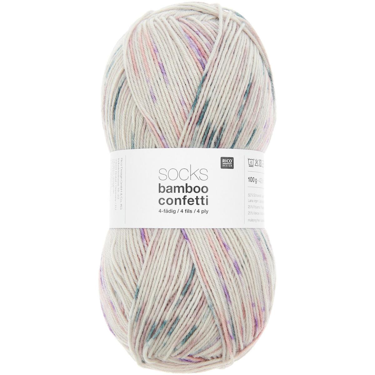 Sockenwolle Rico Design Superba Bamboo superwash 100g 420m confetti romantic