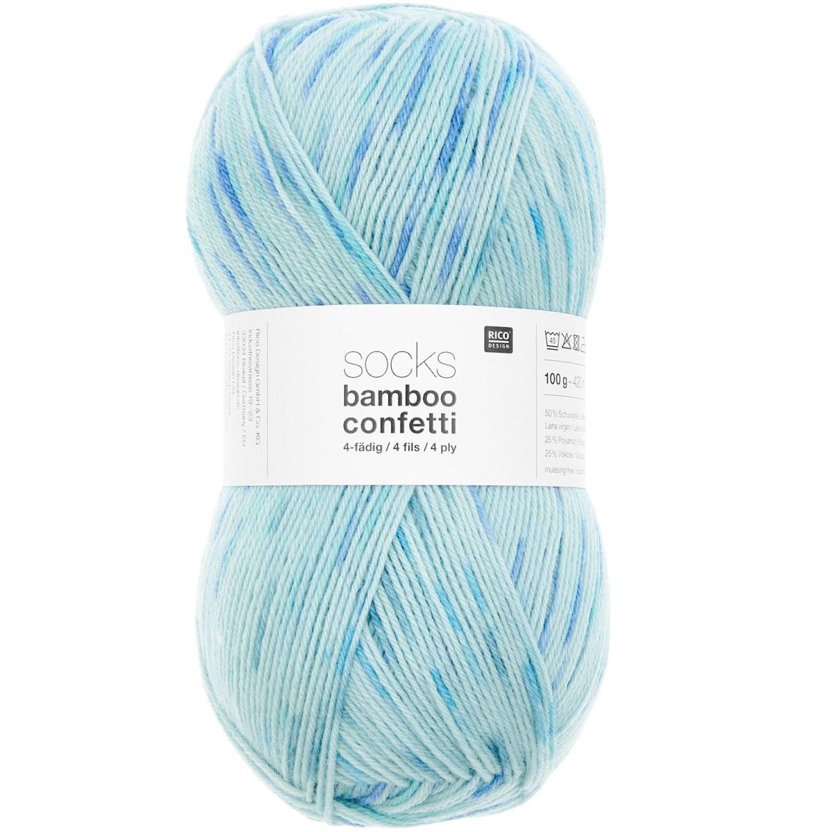 Sockenwolle Rico Design Superba Bamboo superwash 100g 420m confetti ocean