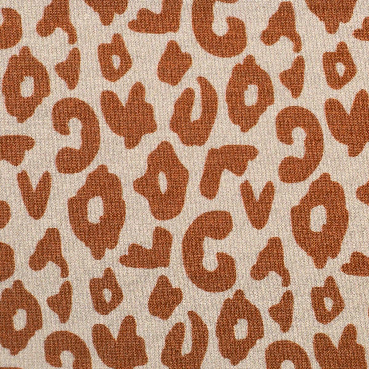 Leo Muster auf beigem Baumwolljersey Stoff – Designerstoff von Swafing Cherry Picking