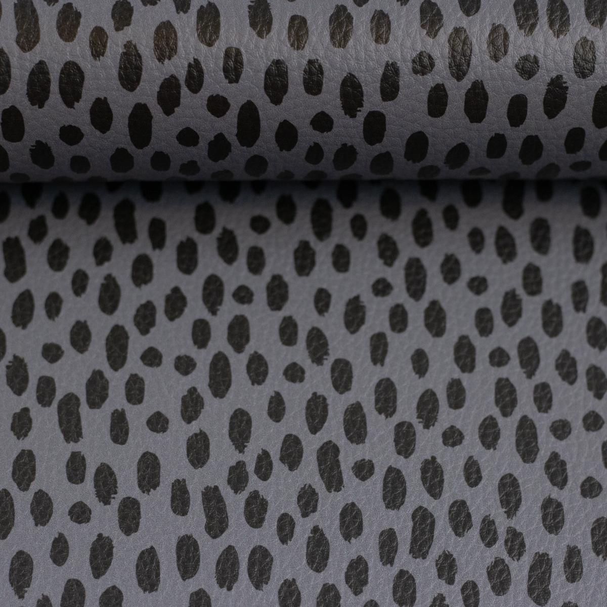 Kunstleder Brush Wild Grau Schwarz by Cherry Picking