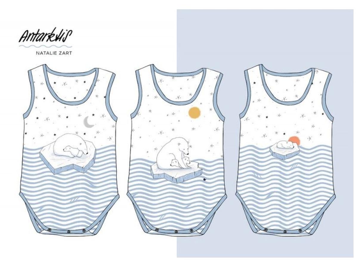 Lillestoff Sommersweat "Antarktis" Rapport = 70cm
