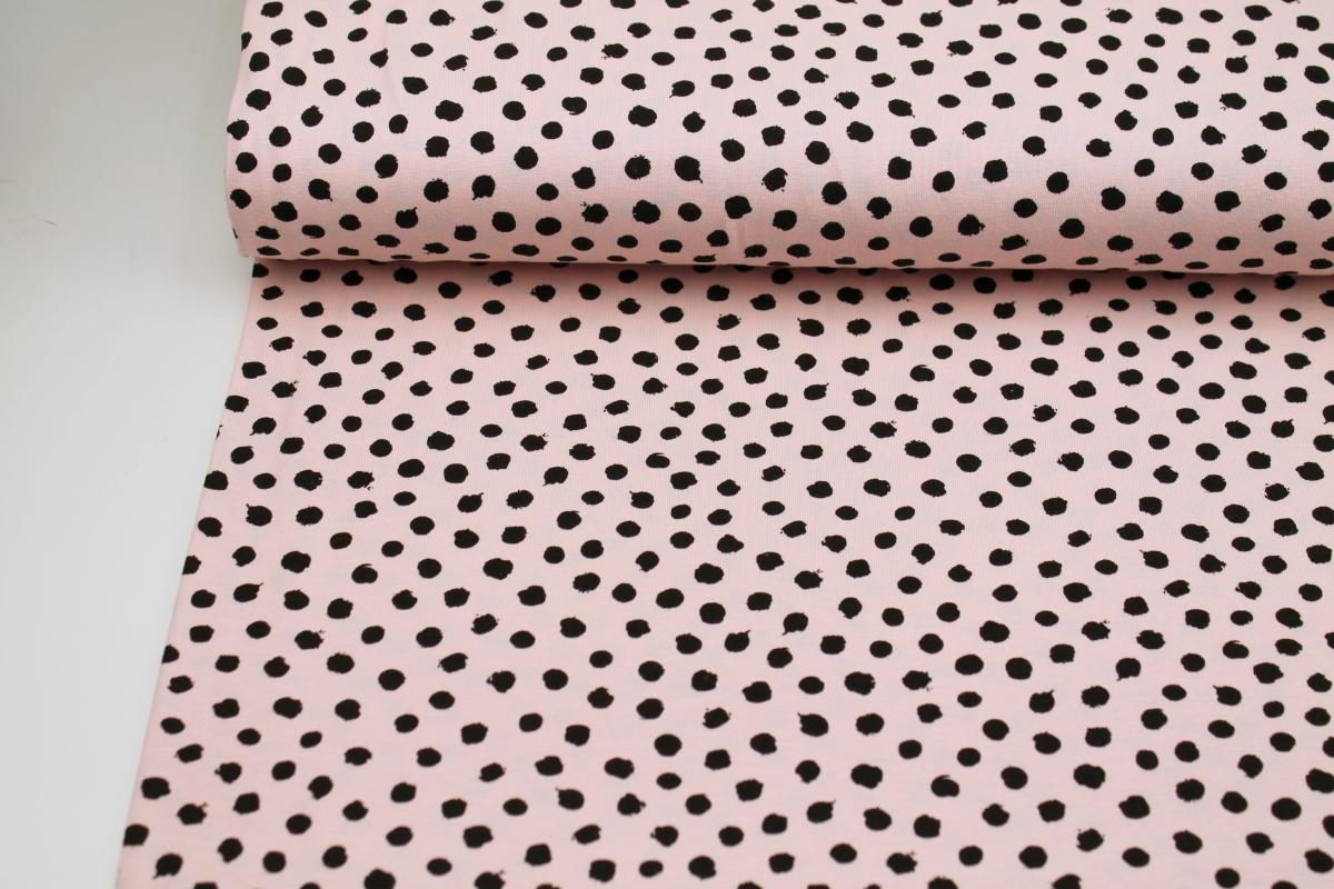 Jersey „Gemüse" dunkelblauJersey schwarze Punkte - rosa