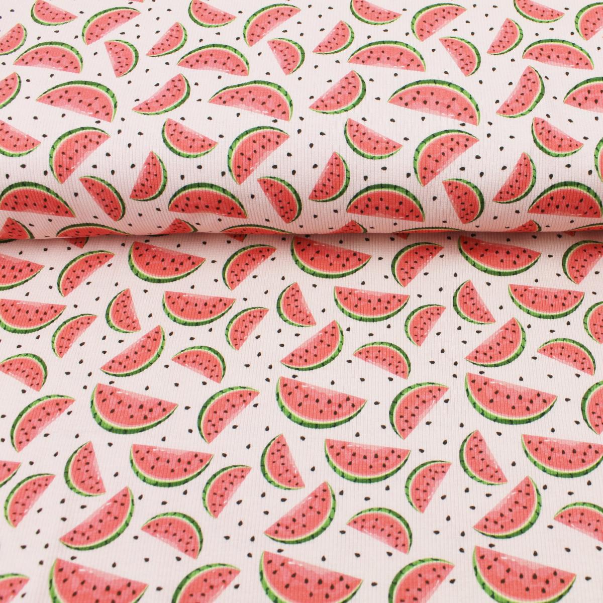 Gerippter Jersey mit kleinen Melonen in der Detailansicht