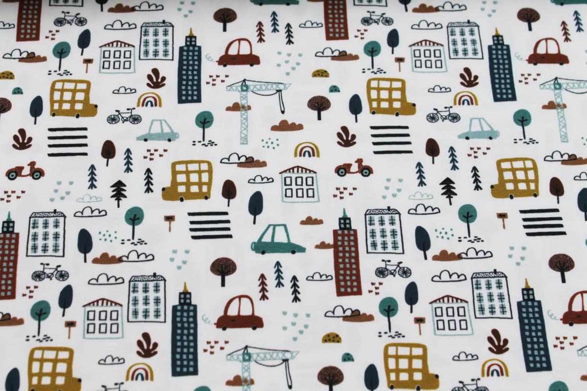 Jersey „Stadt Verkehr" ecru