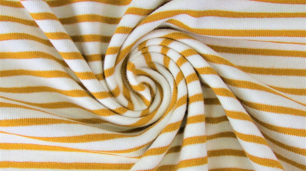 Jersey "schmale Streifen" weiß / jeansblau