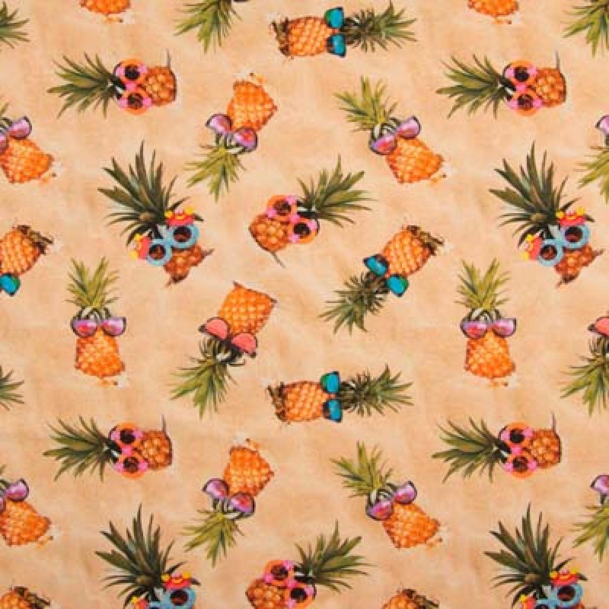 Jersey Sandstrand mit Ananas und Sonnenbrillen – Digitaldruck