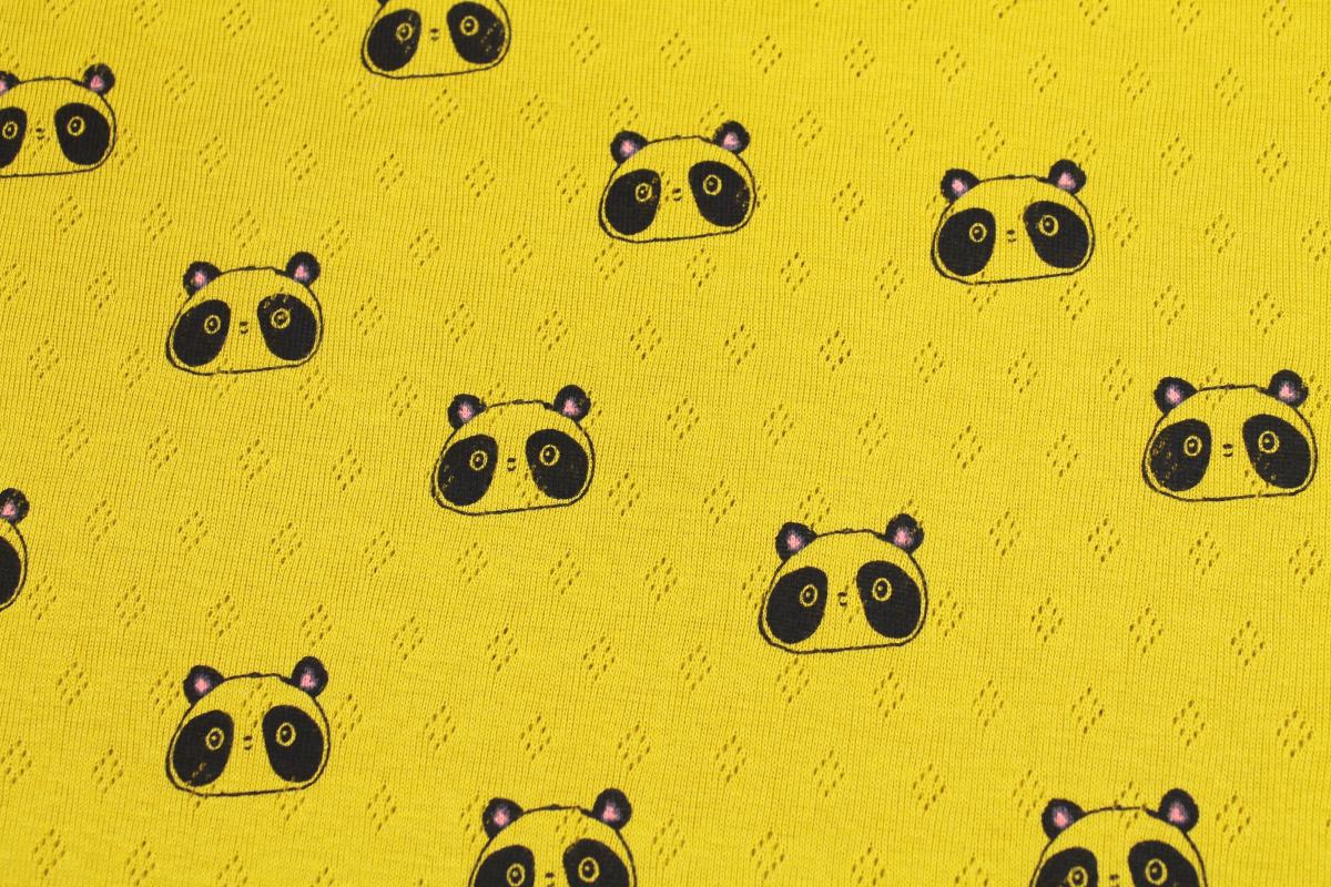 Jaquard Jersey Pointelle „Panda“