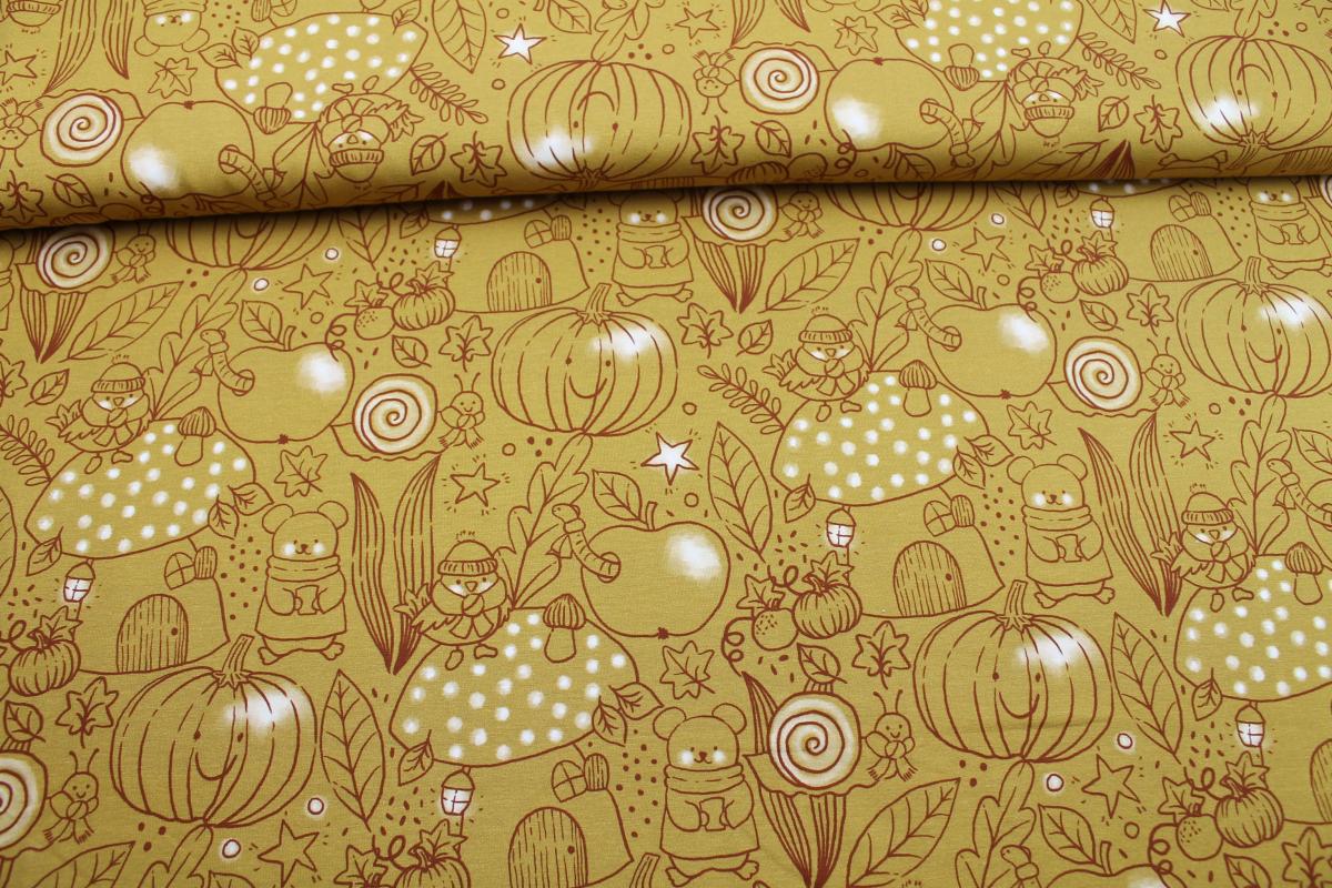 Hilco Jersey "Apple Outline" ocker Waldtiere