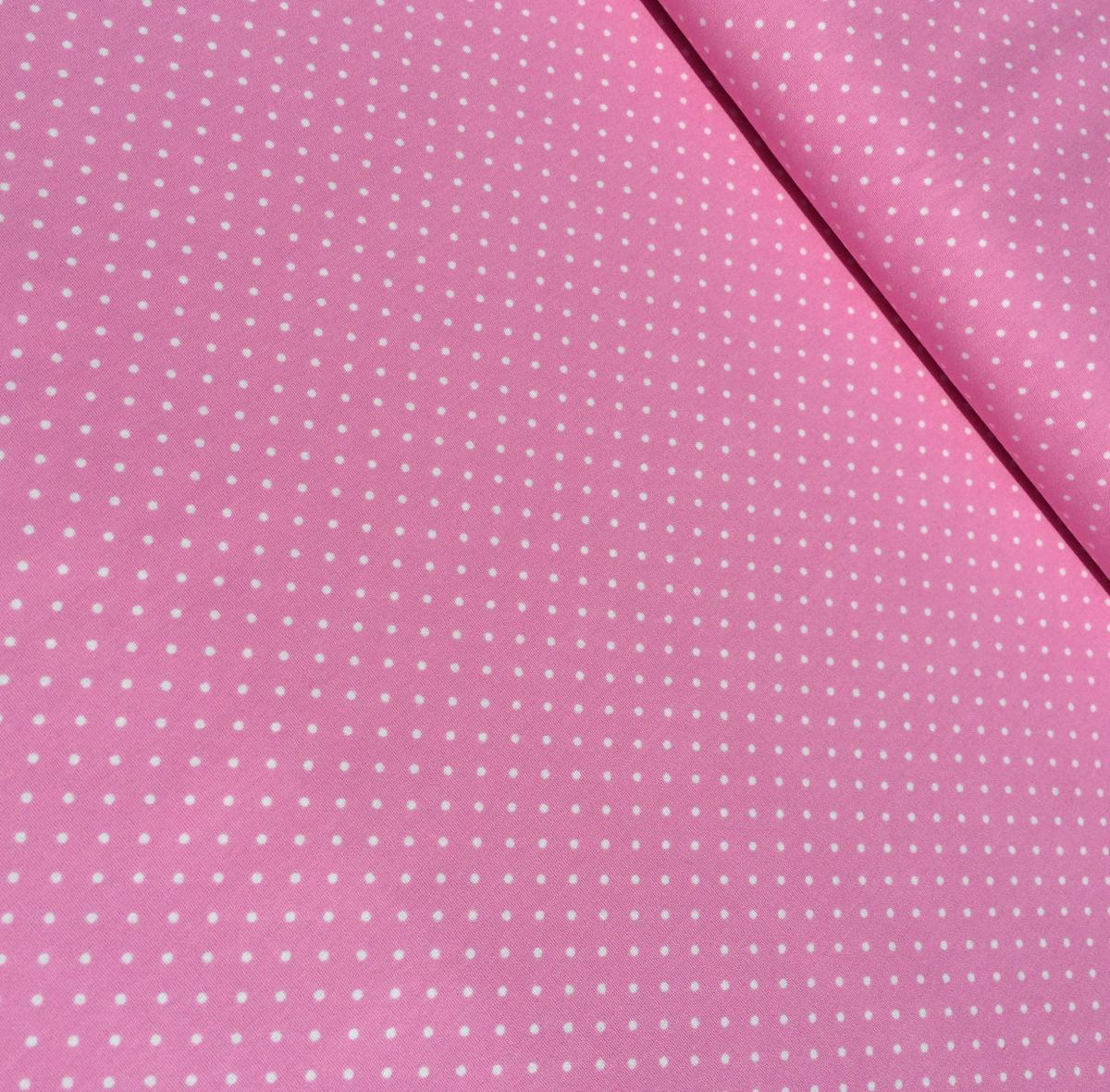 Feine Popeline - rosa/weiß gepunktet