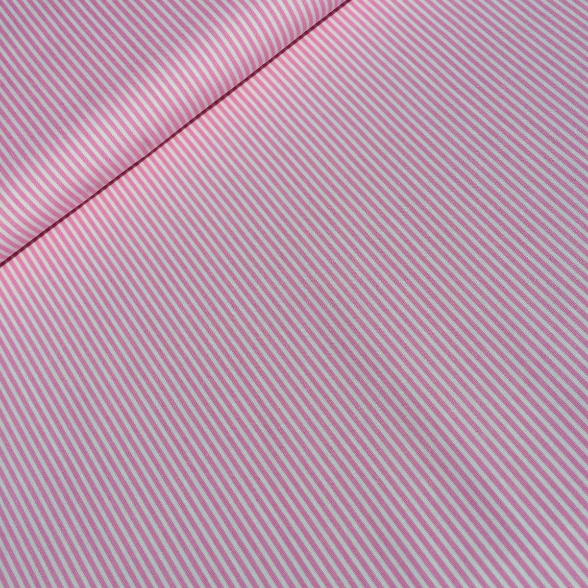 Feine-Popeline---rosa weiß - gestreift