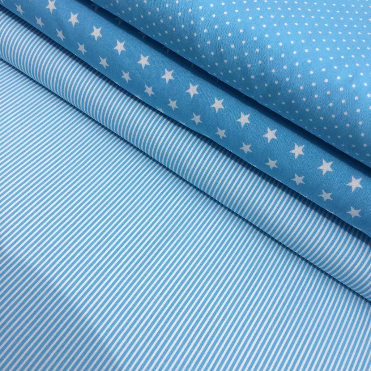 Patchworkpaket Baumwolle - hellblau