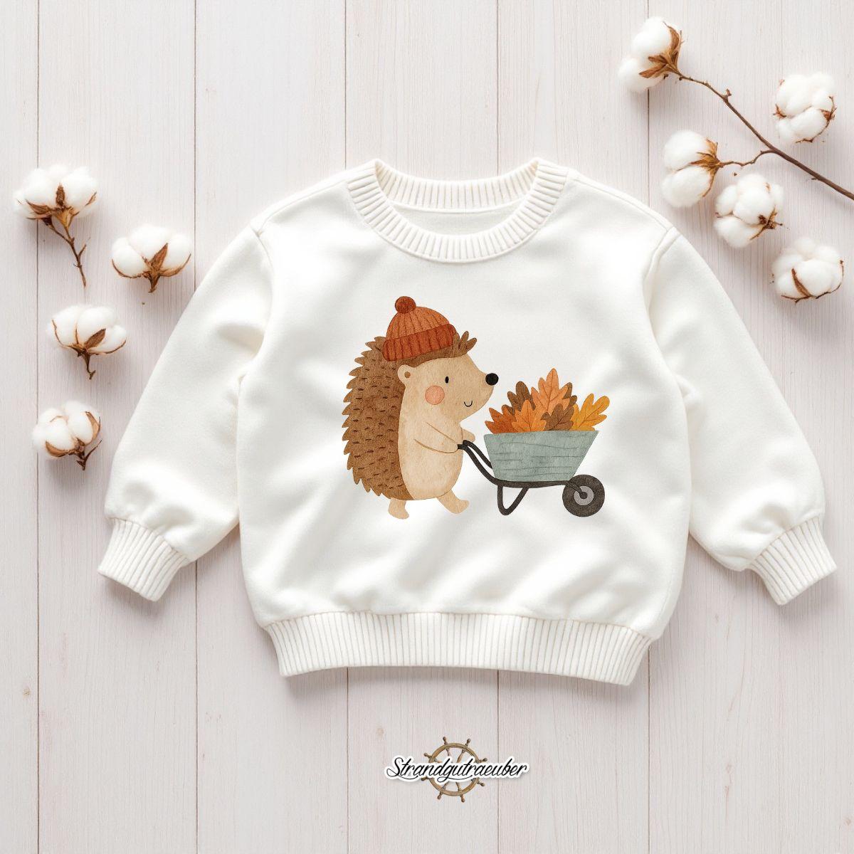 Buegelbild Igel mit Schubkarre