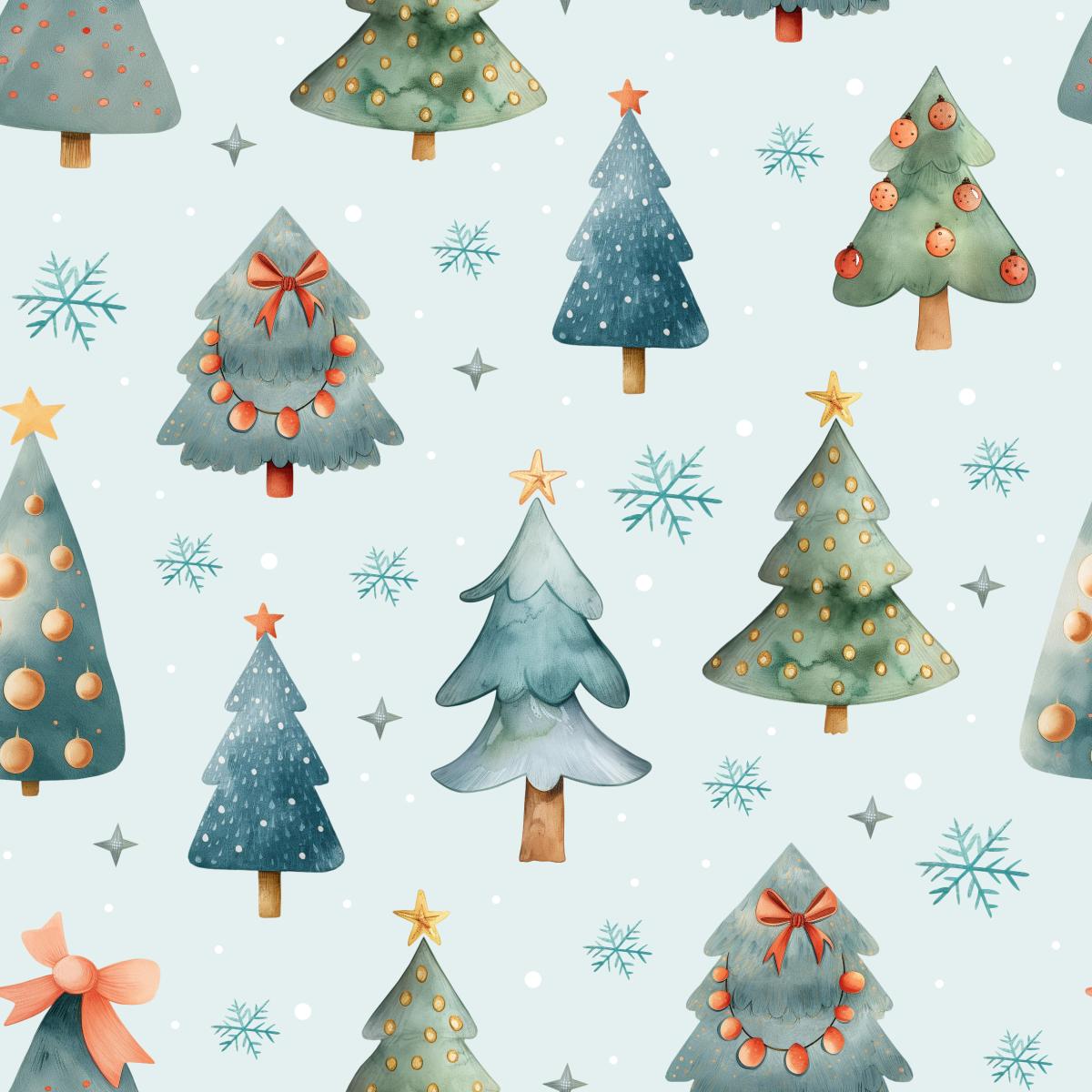 Christmas Trees aqua - Bio Jersey / Bio French Terry - Vorbestellung!!!