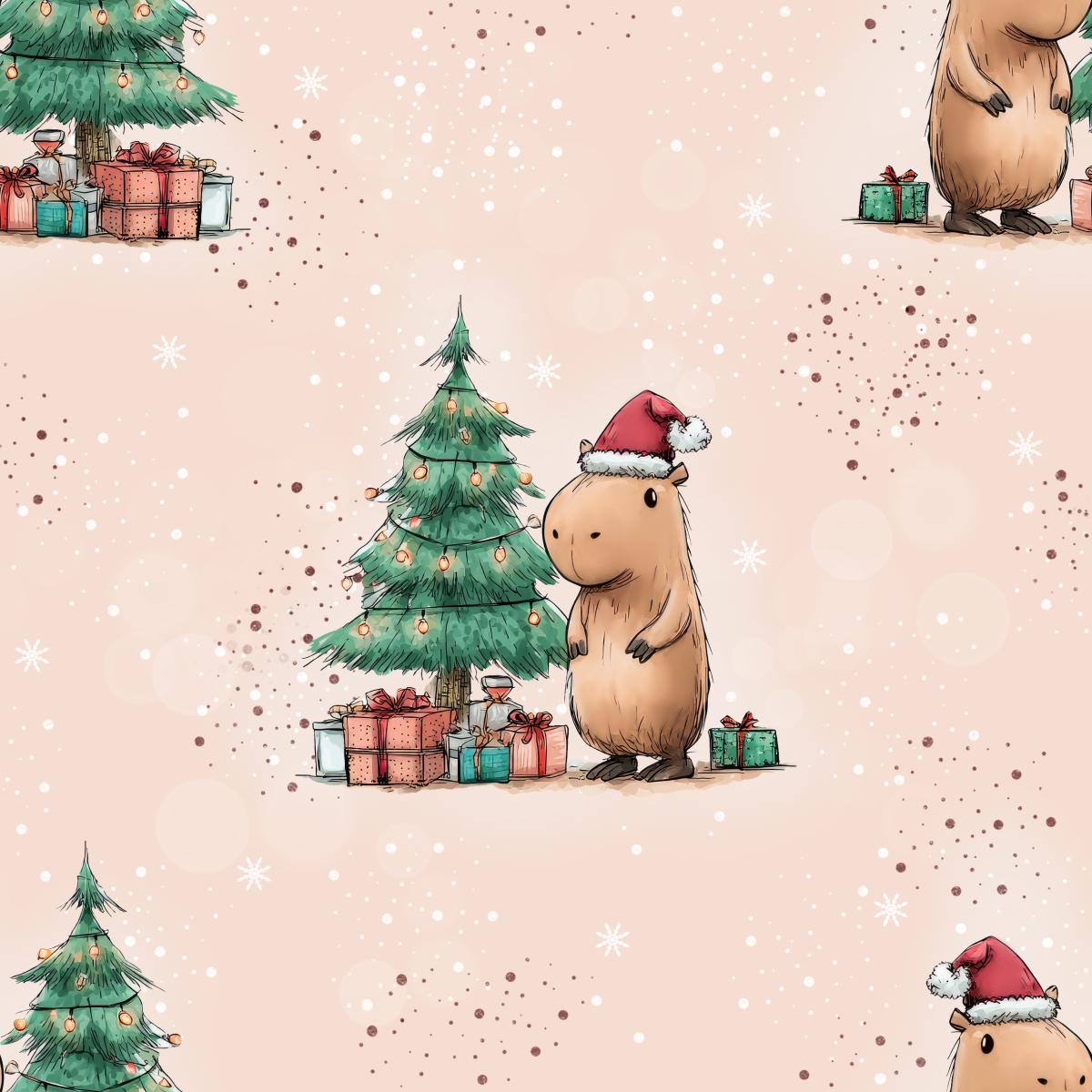 Capibara Christmas Weihnachtsstoff Bio Jersey & French Terry – Strandgutraeuber