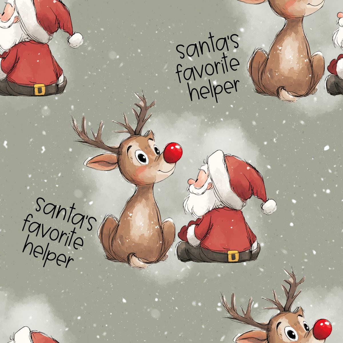 Weihnachtsmanns kleiner Helfer Bio Jersey & French Terry – Santa Clause und Rudolph