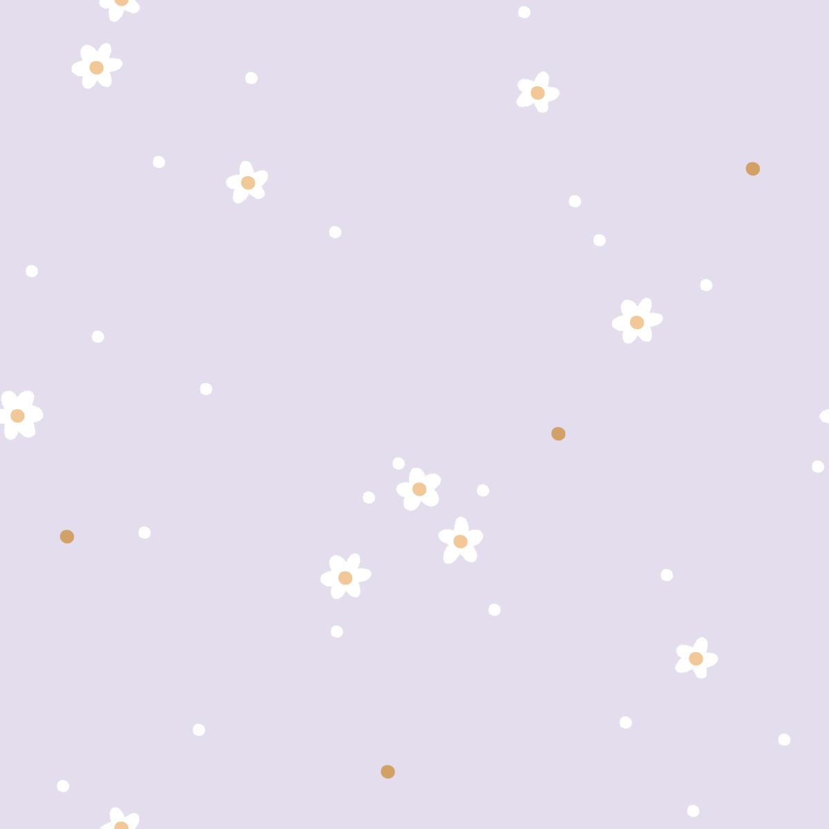 Tiny Flowers flieder Bio Jersey und Bio French Terry mit kleinen weißen Blüten