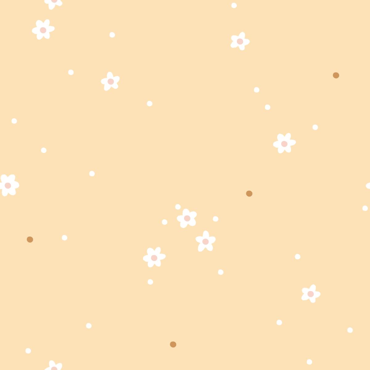 Tiny Flowers buttergelb Bio Jersey und Bio French Terry mit kleinen weißen Blüten