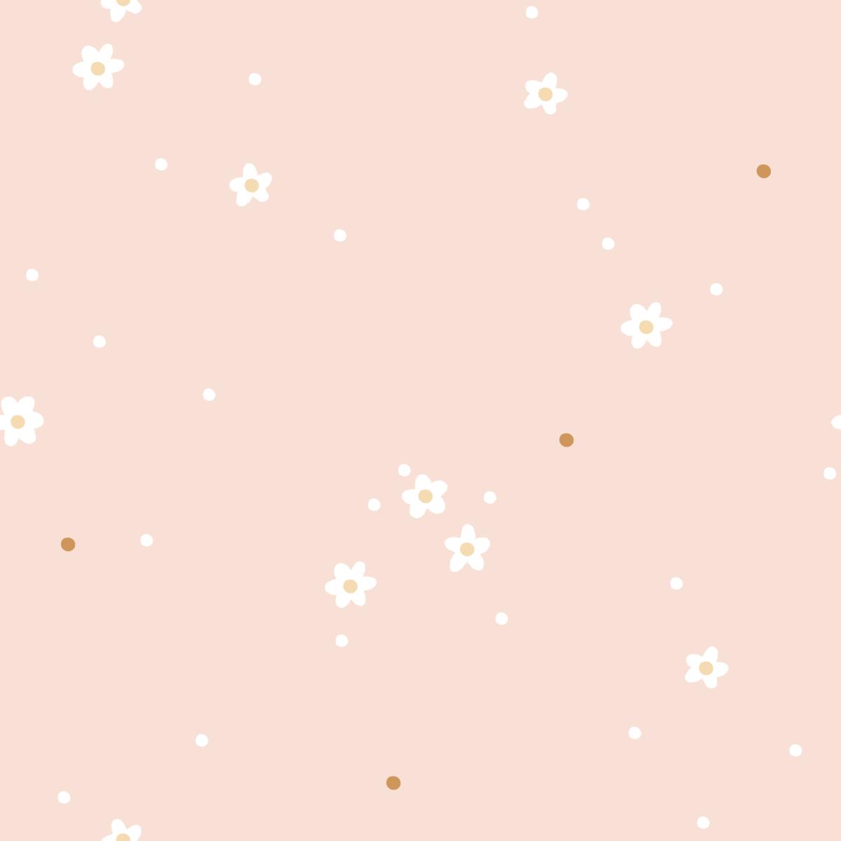 Tiny Flowers rosa  Bio Jersey und Bio French Terry mit kleinen weißen Blüten