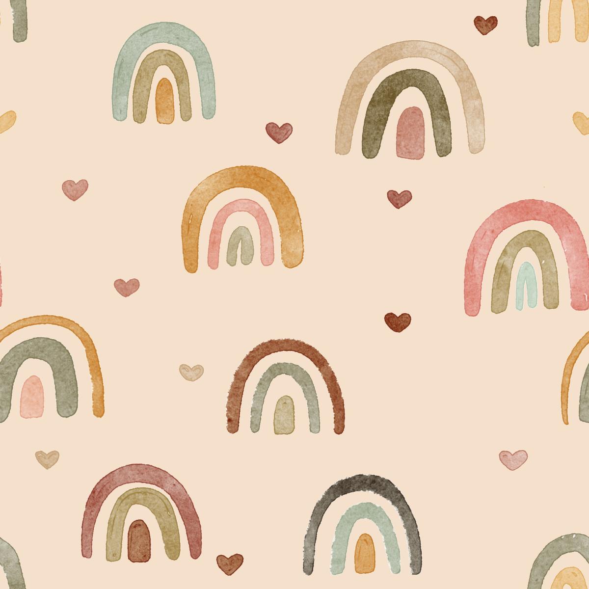 Regenbogen apricot - Bio Jersey / Bio French Terry - Vorbestellung!!!