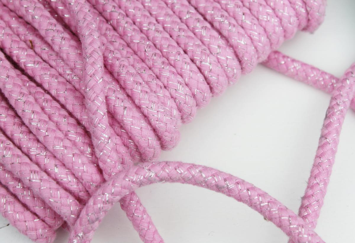 Baumwollkordel Glitzer  Ø10mm - rosa