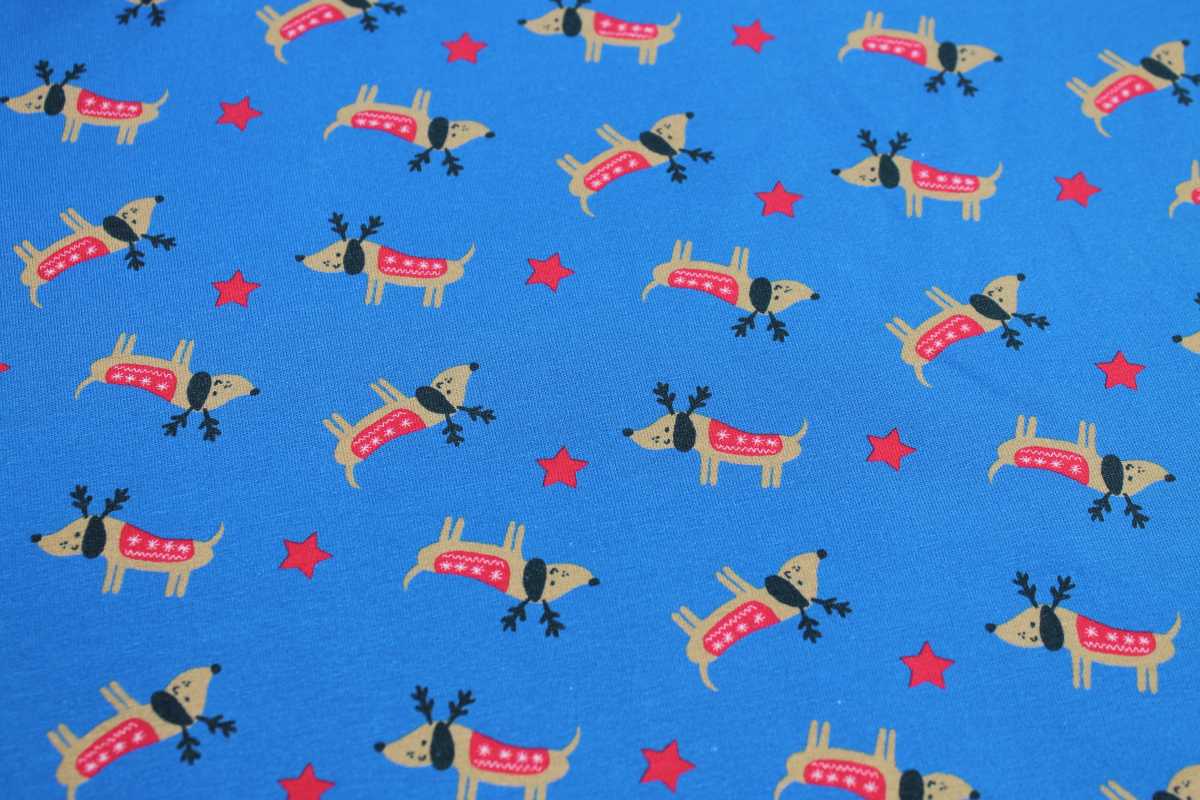 Hilco French Terry "X-mas-Trio" - blau Panel 115cm
