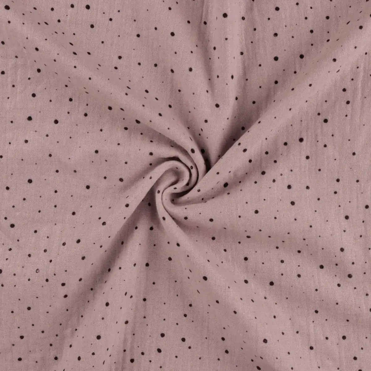 Musselin drapiert Schimmer rosa mit schwarzen Punkten