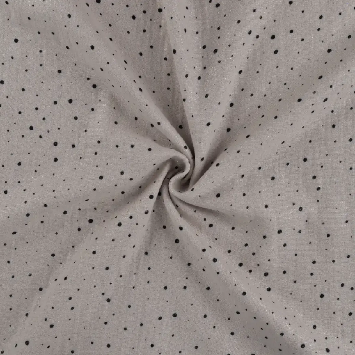 Musselin drapiert Schimmer sand mit schwarzen Punkten