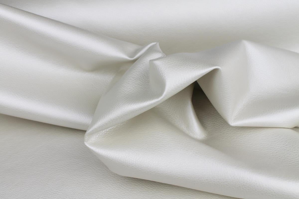 Kunstleder metallic - creme