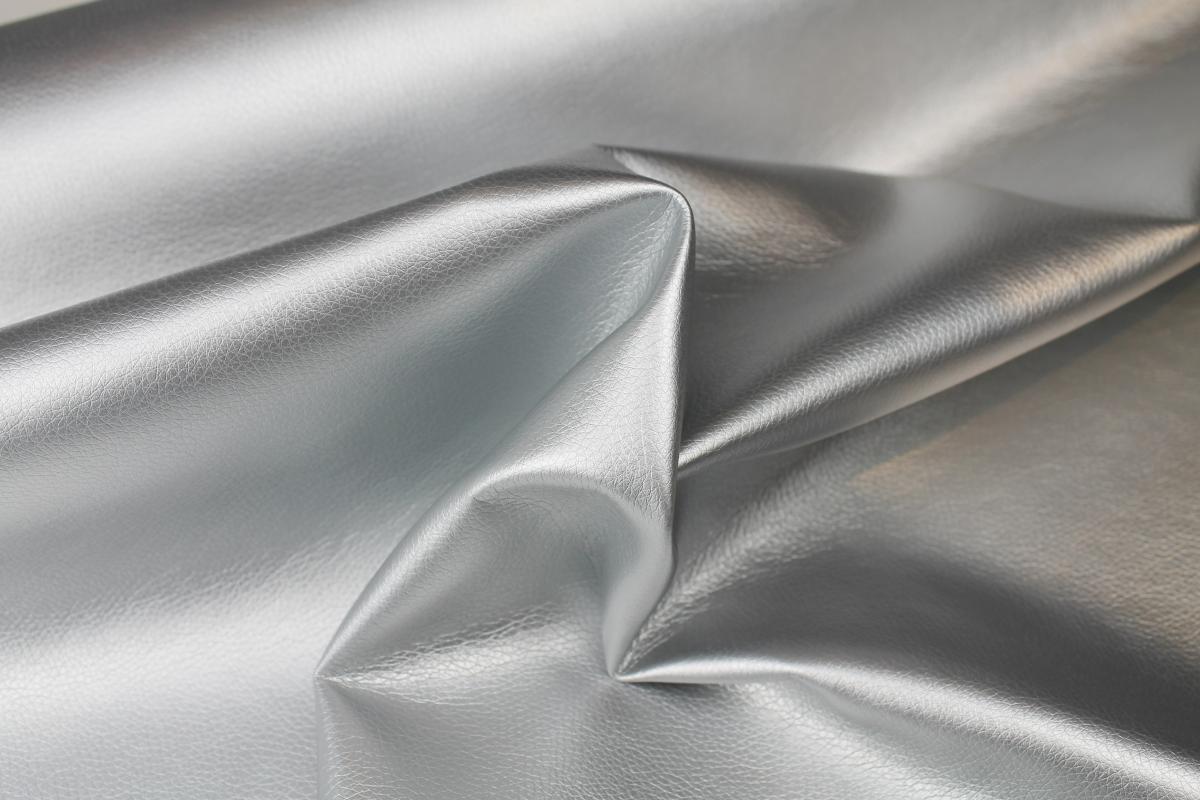 Kunstleder metallic - silber