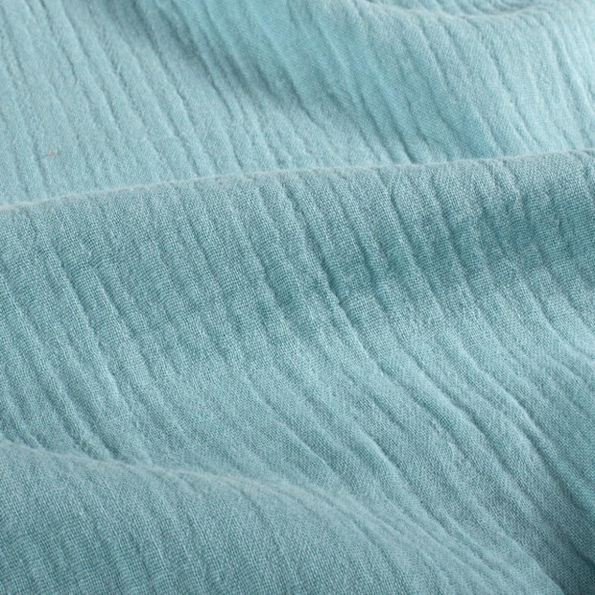 Musselin - uni indgoblau - blau