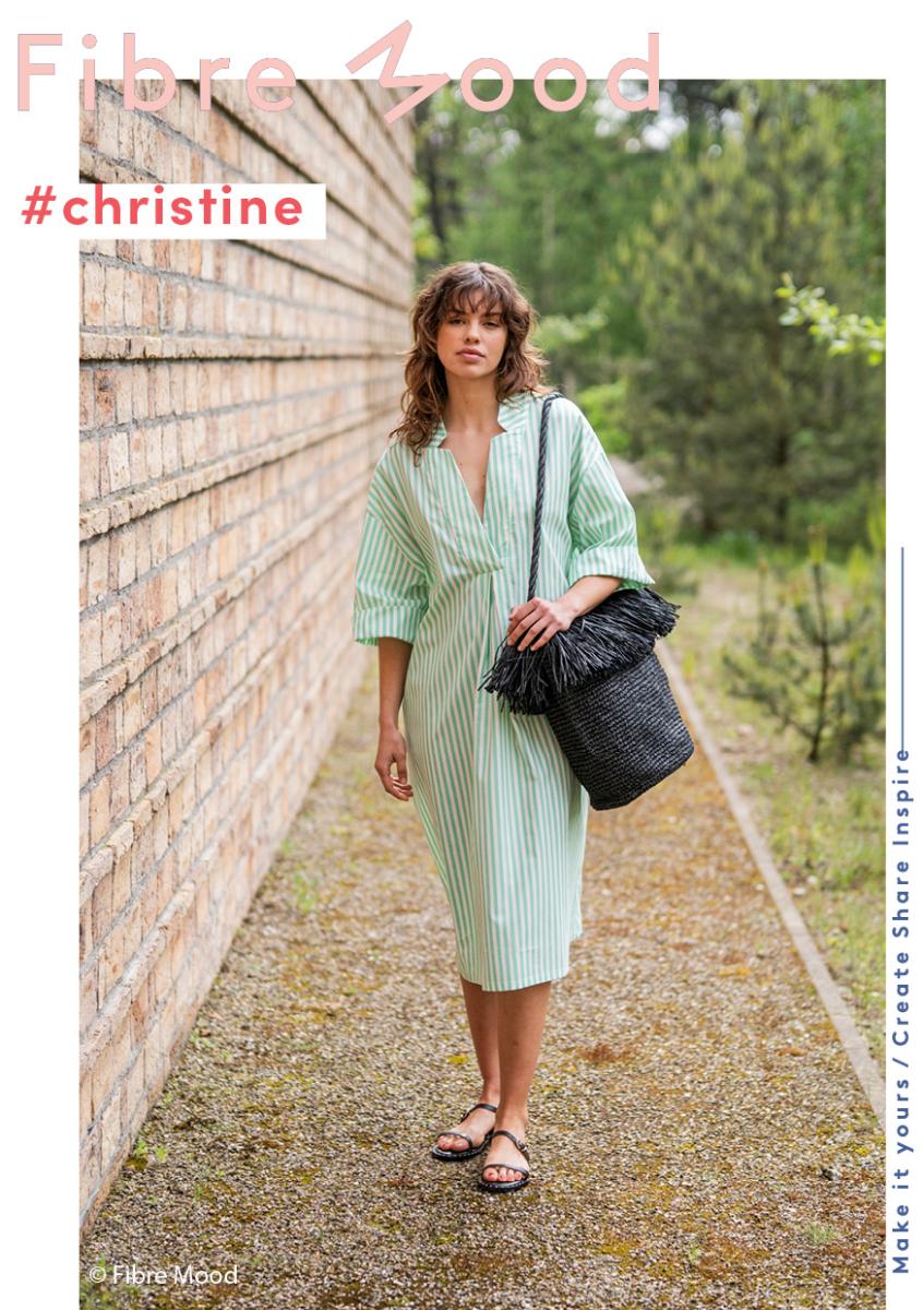 Fibre Mood 29 "Christine" Baumwolle Poplin Streifen grün weiß - FM31032630