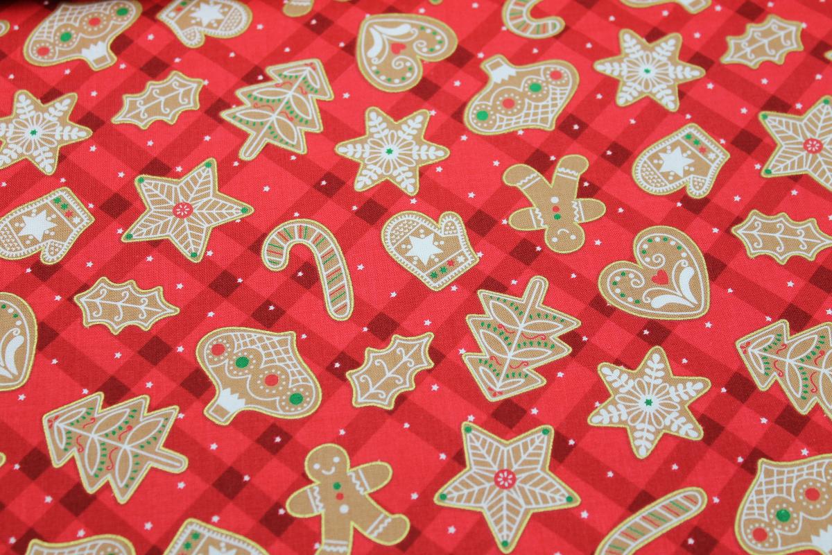 Patchworkbaumwolle „Vintage Holidays“ Lebkuchenfiguren by Michael Miller