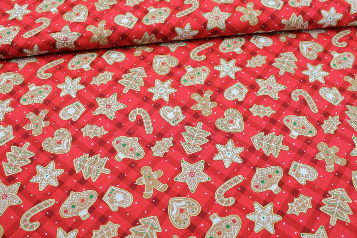 Patchworkbaumwolle „Vintage Holidays“ Lebkuchenfiguren by Michael Miller