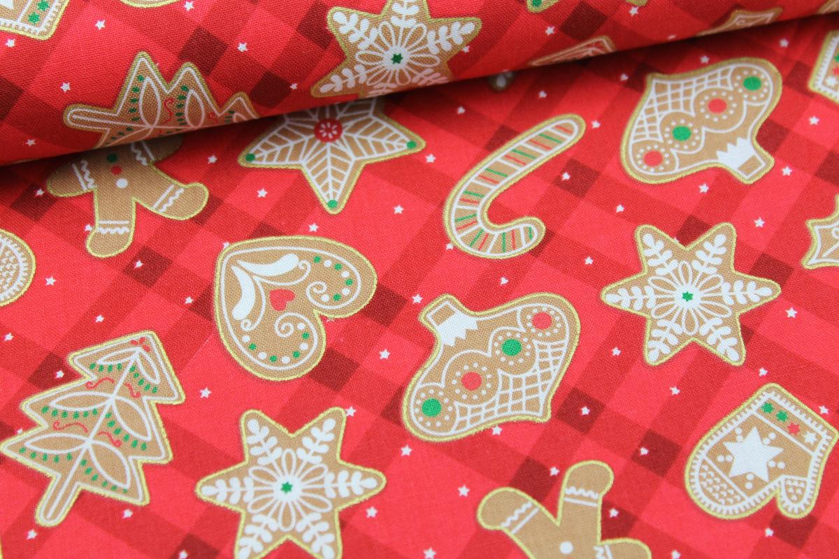 Patchworkbaumwolle „Vintage Holidays“ Lebkuchenfiguren by Michael Miller