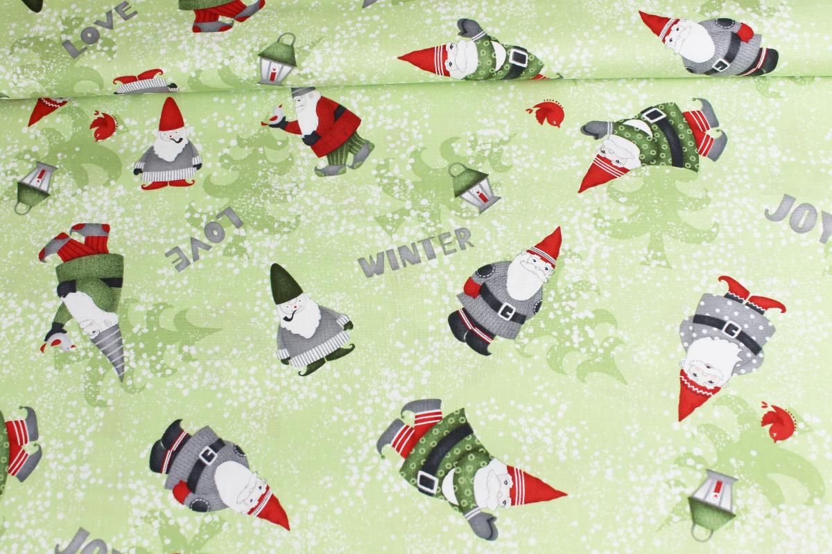 Patchworkbaumwolle „Winter Gnomes" Wilmington Prints