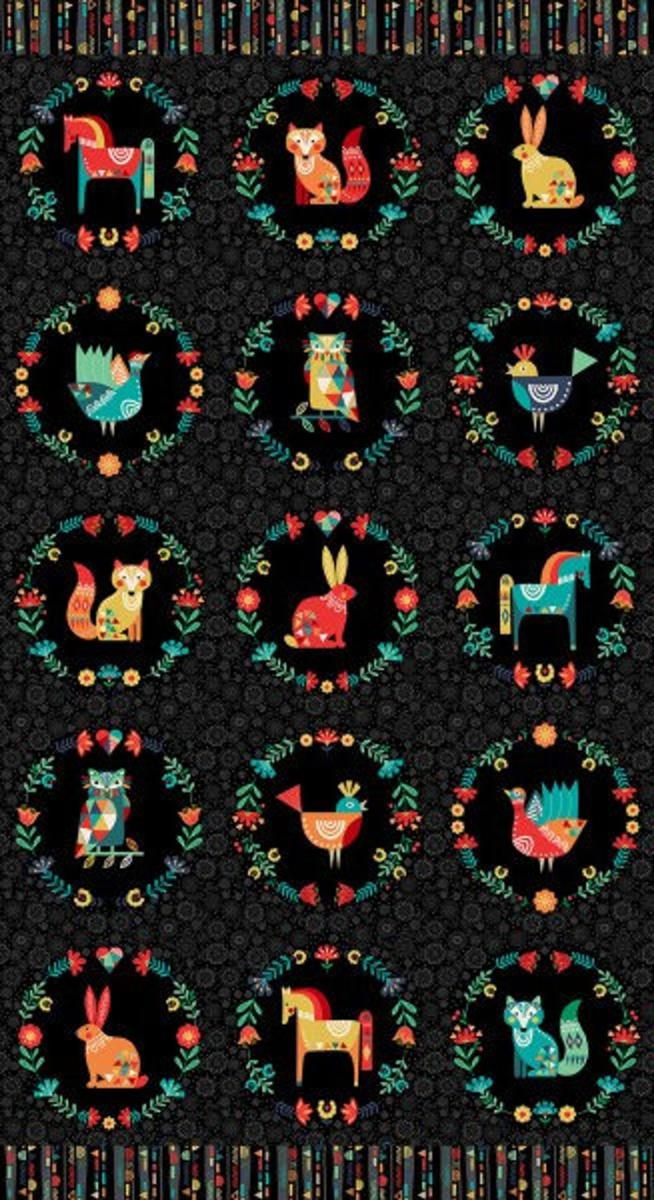 Patchwork „Folk Friends“ Panel