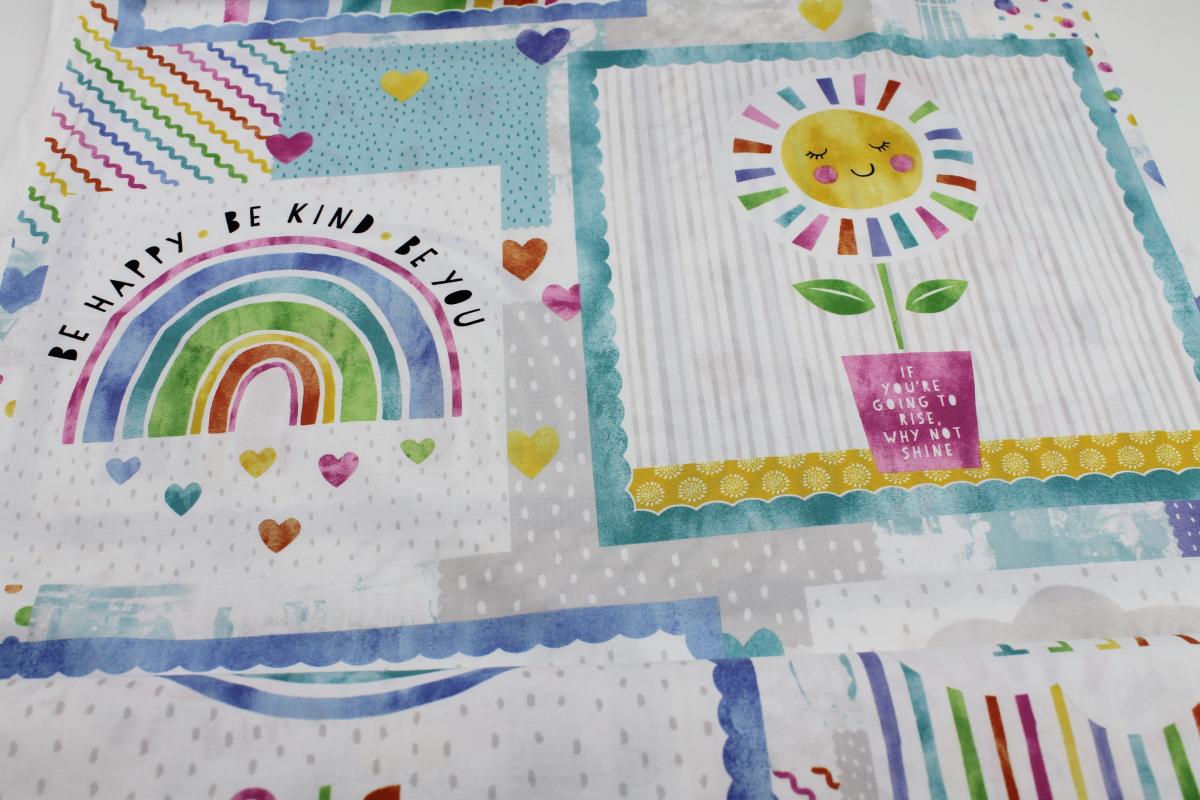 Patchworkbaumwolle „Raindrops & Sunshine“ Panel by Anne Rowan