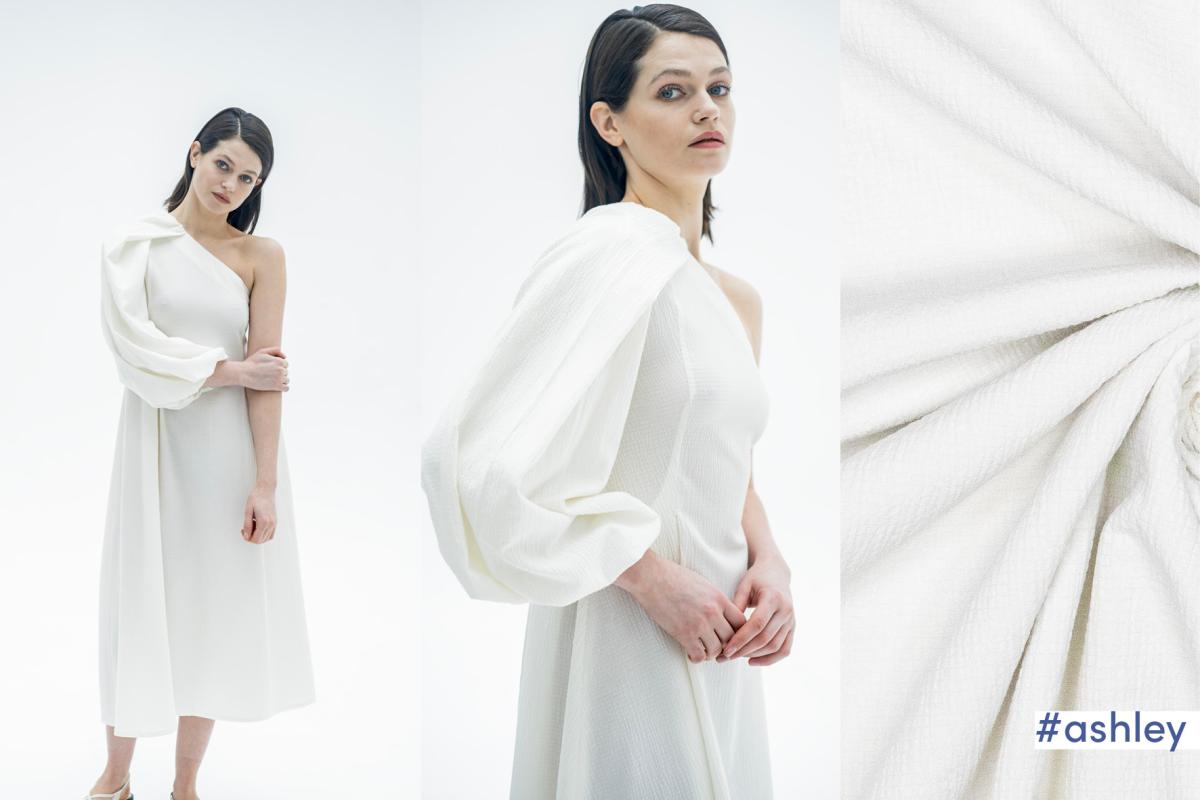 Fibre Mood 28 - FM791031007 "Ashely" OFFWHITE Crinkle Webware Baumwolle, Polyester, Elasthan