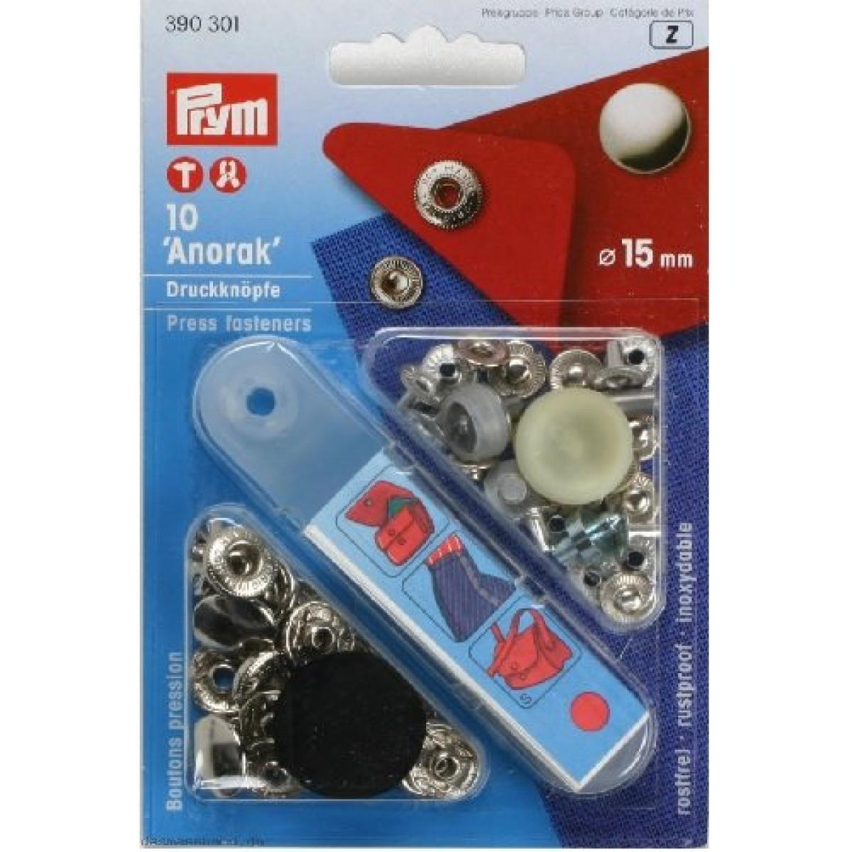Prym Jerseydruckknöpfe - Anorak - silber 15mm