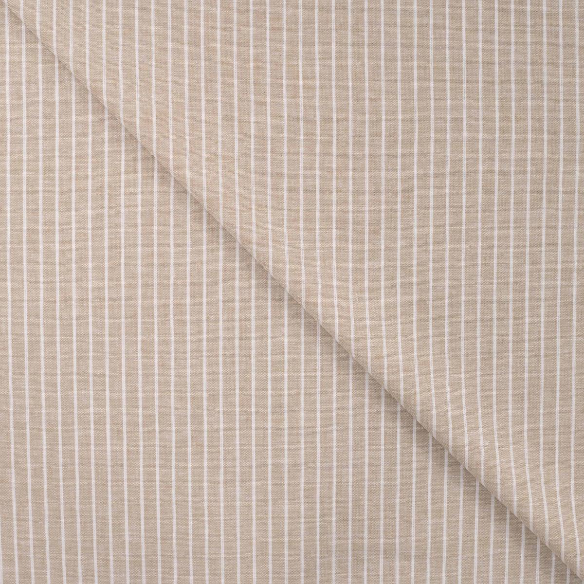 Leinenstoff Beige mit Nadelstreifen