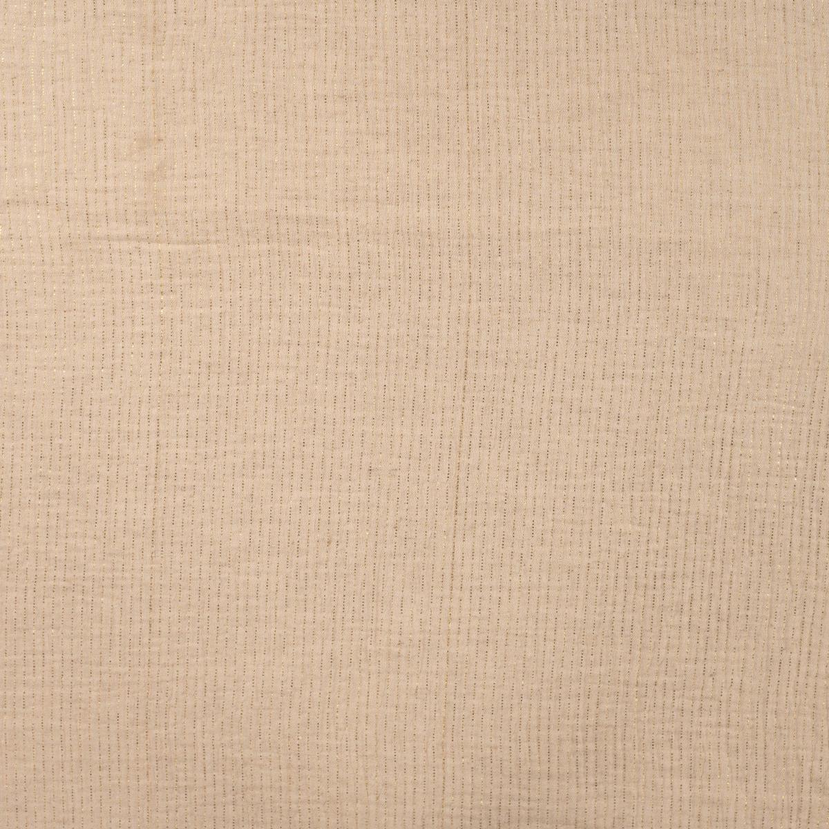 Musselin Stoff Sand mit Gold Lurex Detailaufnahme