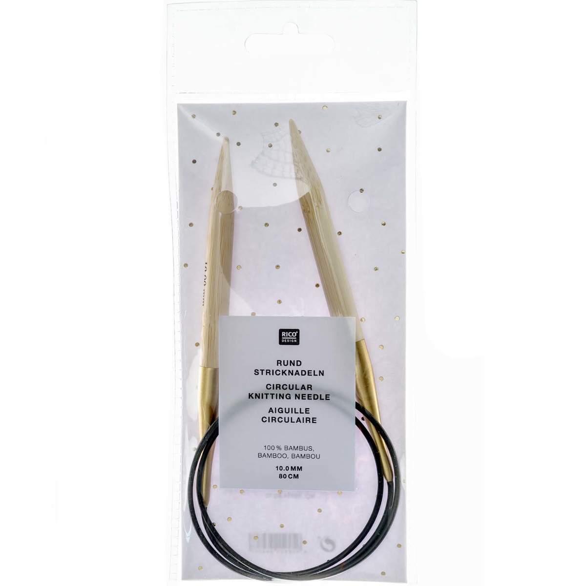 Rico Design Rundstricknadel Bambus 10mm 80cm