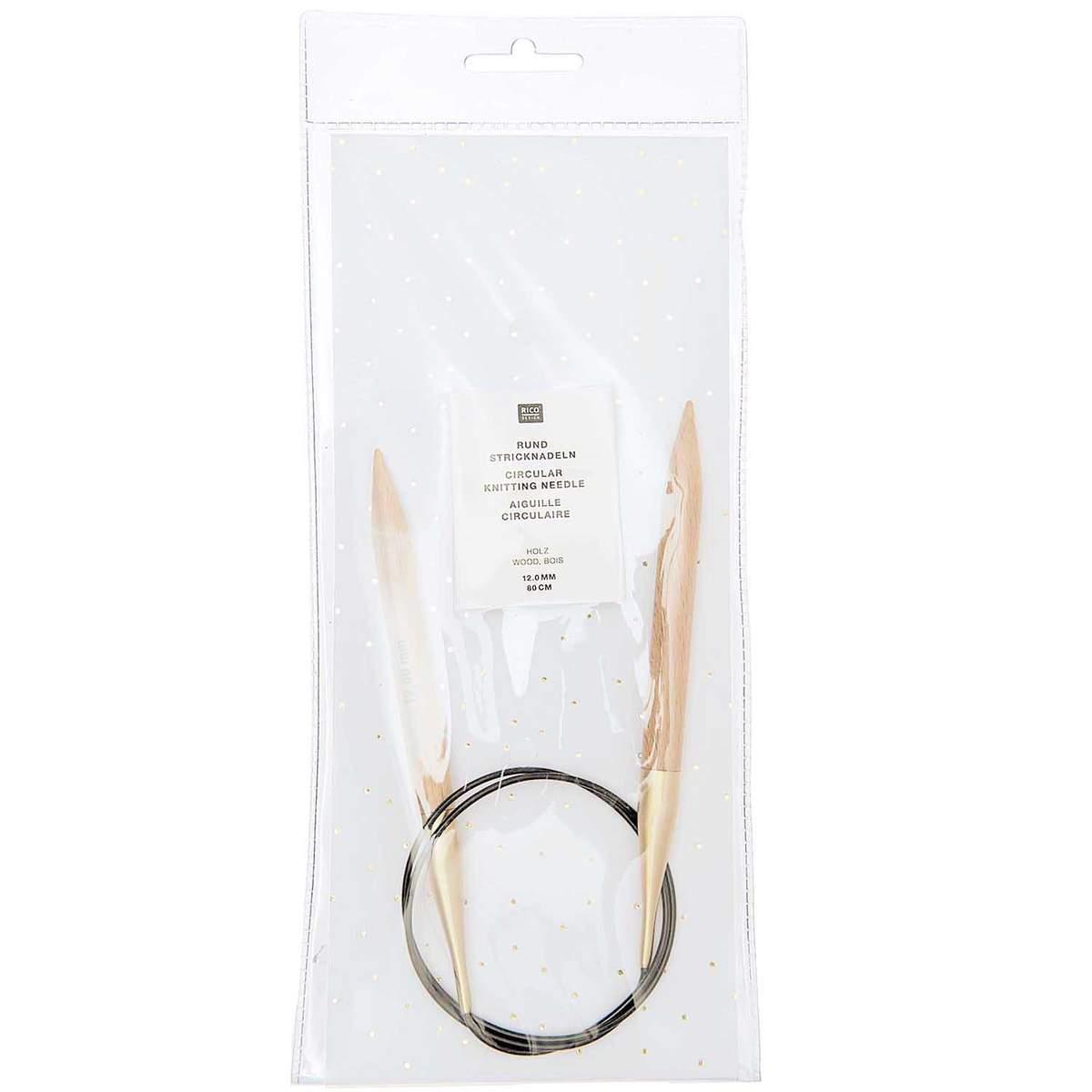 Rico Design Rundstricknadel Holz 12mm 80cm