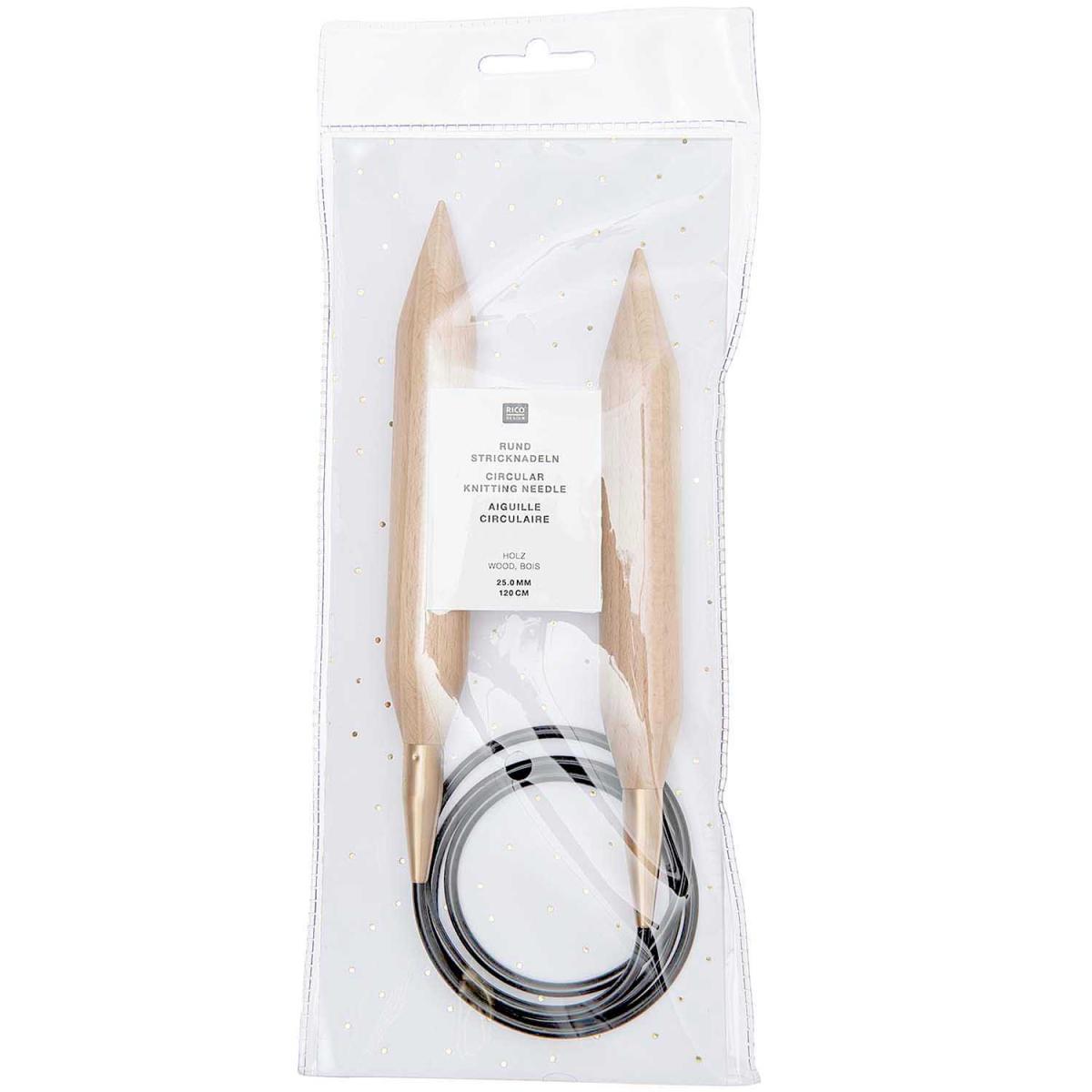 Rico Design Rundstricknadel Bambus 25mm 120cm